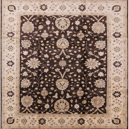 Square Machine Washable Industrial Modern Bakers Brown Rug, wshurb1056