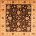 Square Oriental Orange Traditional Rug, urb1056org