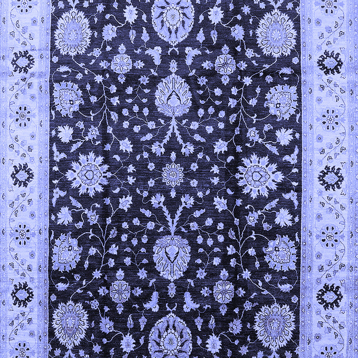 Machine Washable Oriental Blue Traditional Rug, wshurb1056blu