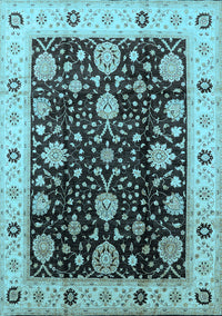 Oriental Light Blue Traditional Rug, urb1056lblu