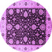 Round Oriental Purple Traditional Rug, urb1056pur