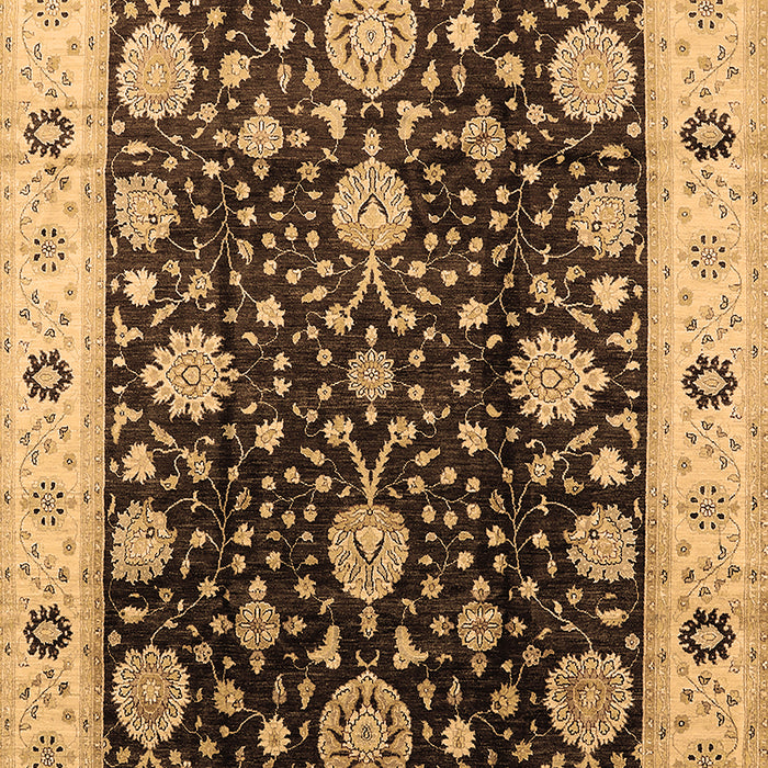 Machine Washable Oriental Brown Traditional Rug, wshurb1056brn