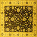 Square Oriental Yellow Traditional Rug, urb1056yw
