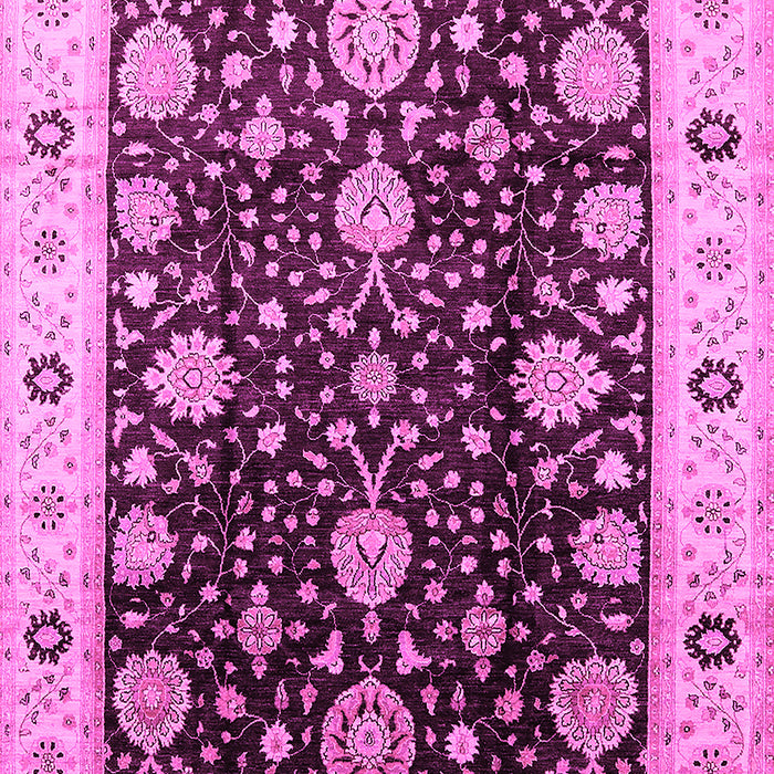 Machine Washable Oriental Pink Traditional Rug, wshurb1056pnk