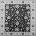 Square Machine Washable Oriental Gray Traditional Rug, wshurb1056gry