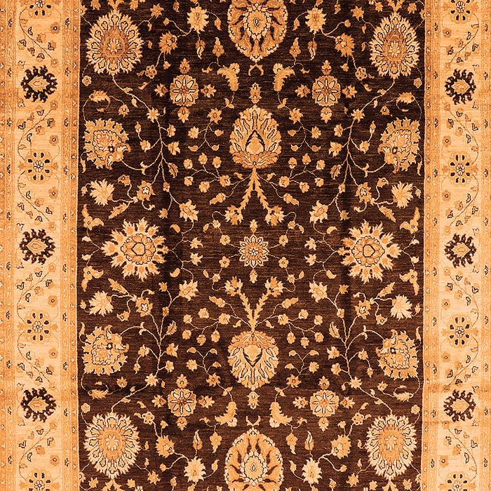 Machine Washable Oriental Orange Traditional Area Rugs, wshurb1056org