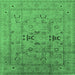 Square Oriental Emerald Green Traditional Rug, urb1057emgrn