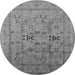 Round Oriental Gray Traditional Rug, urb1057gry