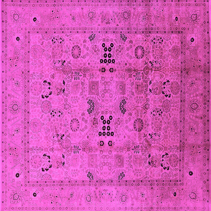 Square Oriental Pink Traditional Rug, urb1057pnk
