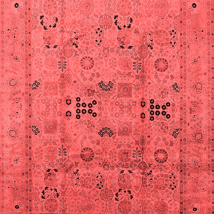 Machine Washable Oriental Red Traditional Rug, wshurb1057red