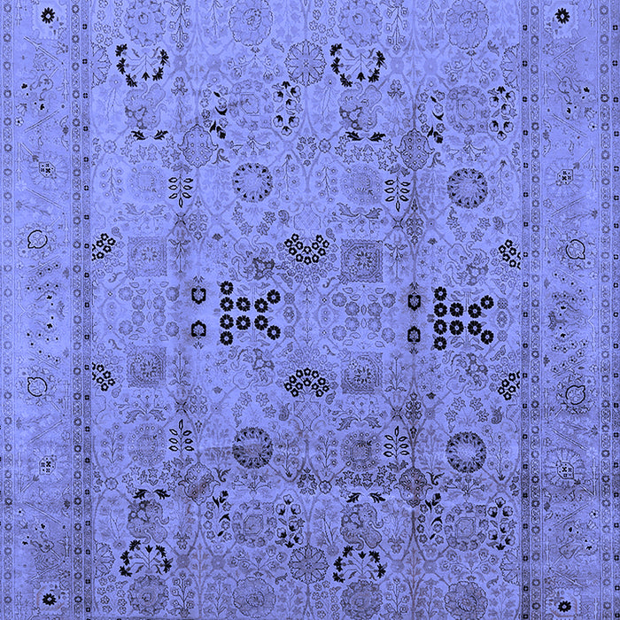 Machine Washable Oriental Blue Traditional Rug, wshurb1057blu