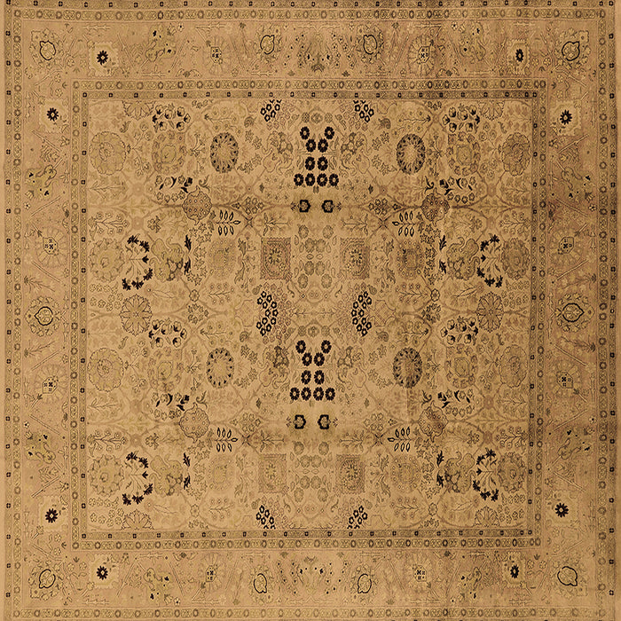Square Machine Washable Oriental Brown Traditional Rug, wshurb1057brn