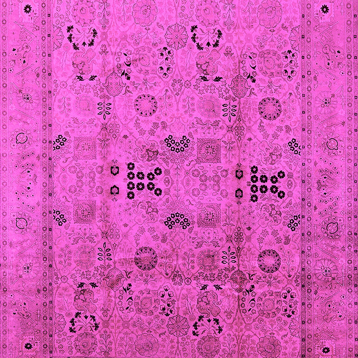 Machine Washable Oriental Pink Traditional Rug, wshurb1057pnk