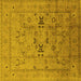 Square Oriental Yellow Traditional Rug, urb1057yw