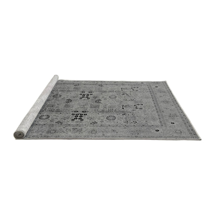 Sideview of Machine Washable Oriental Gray Traditional Rug, wshurb1057gry