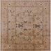 Square Mid-Century Modern Light Brown Oriental Rug, urb1057