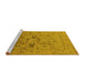 Sideview of Machine Washable Oriental Yellow Traditional Rug, wshurb1057yw