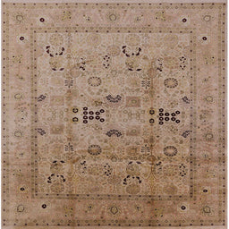 Square Machine Washable Industrial Modern Light Brown Rug, wshurb1057