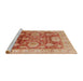 Sideview of Machine Washable Industrial Modern Brown Sand Brown Rug, wshurb1058