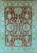 Machine Washable Oriental Light Blue Traditional Rug, wshurb1058lblu