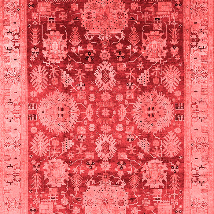 Machine Washable Oriental Red Traditional Rug, wshurb1058red