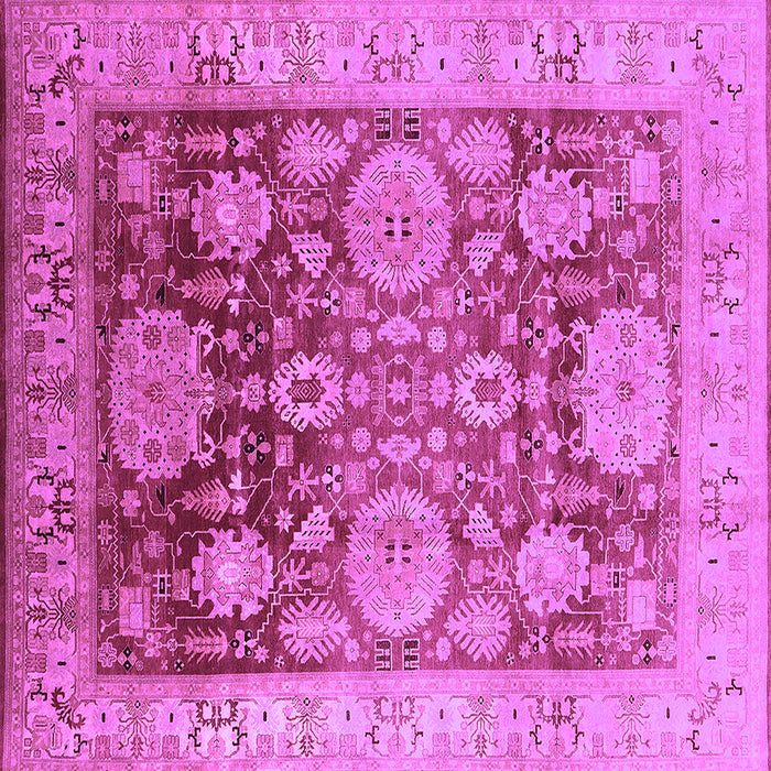 Square Machine Washable Oriental Purple Traditional Area Rugs, wshurb1058pur