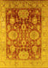 Machine Washable Oriental Yellow Traditional Rug, wshurb1058yw