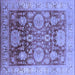 Square Oriental Blue Traditional Rug, urb1058blu