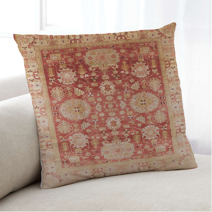 Lifestyle Image of Mid-Century Modern Urban Square Brown Sand Brown Throw Pillow, 18 inch by 18 inch, pwurb1058