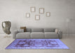 Machine Washable Oriental Blue Traditional Rug in a Living Room, wshurb1058blu
