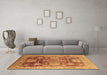Machine Washable Oriental Brown Traditional Rug in a Living Room,, wshurb1058brn