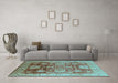 Machine Washable Oriental Light Blue Traditional Rug in a Living Room, wshurb1058lblu
