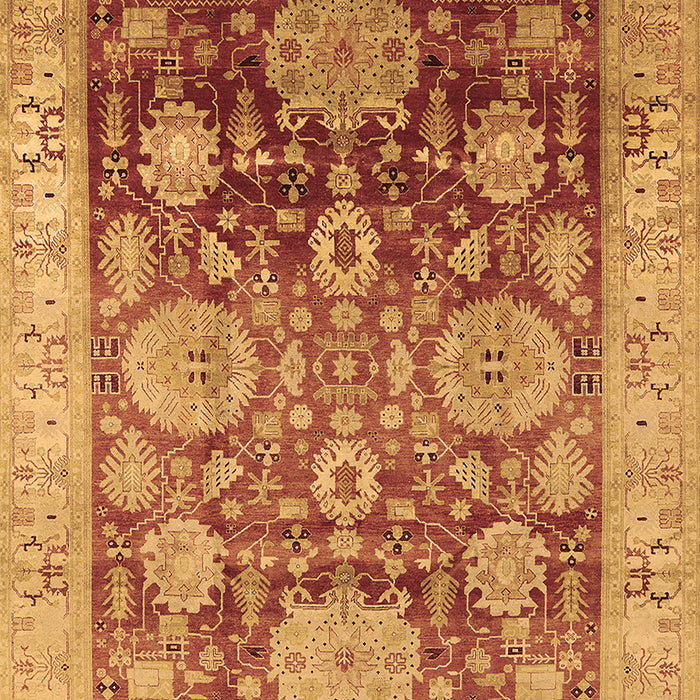 Machine Washable Oriental Brown Traditional Rug, wshurb1058brn