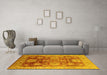 Machine Washable Oriental Yellow Traditional Rug in a Living Room, wshurb1058yw