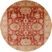 Round Machine Washable Industrial Modern Brown Sand Brown Rug, wshurb1058