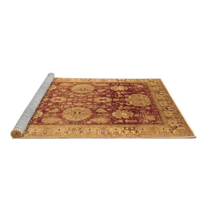 Sideview of Machine Washable Oriental Brown Traditional Rug, wshurb1058brn