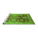 Sideview of Machine Washable Oriental Green Traditional Area Rugs, wshurb1058grn