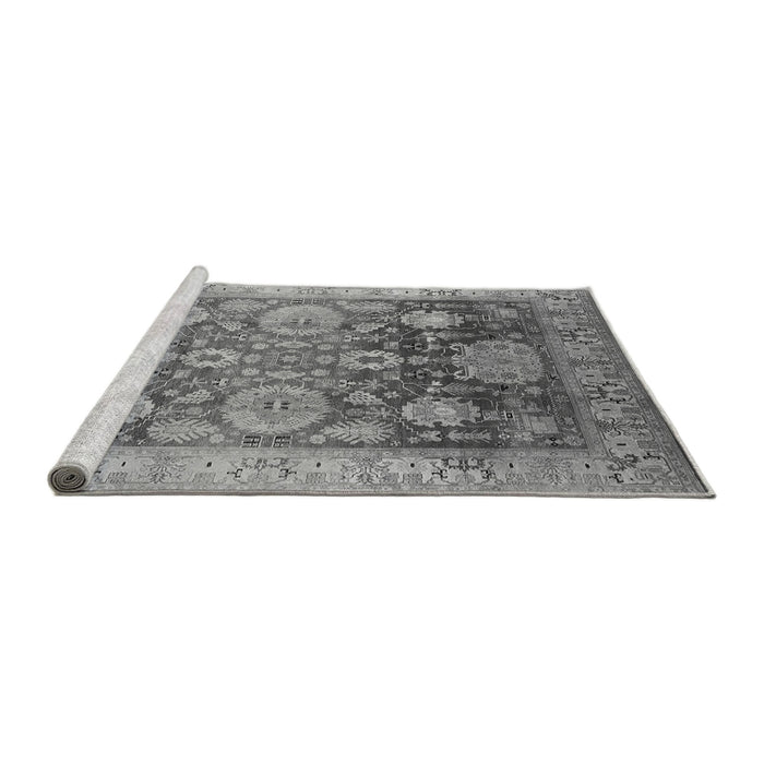 Sideview of Machine Washable Oriental Gray Traditional Rug, wshurb1058gry