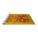 Sideview of Machine Washable Oriental Yellow Traditional Rug, wshurb1058yw