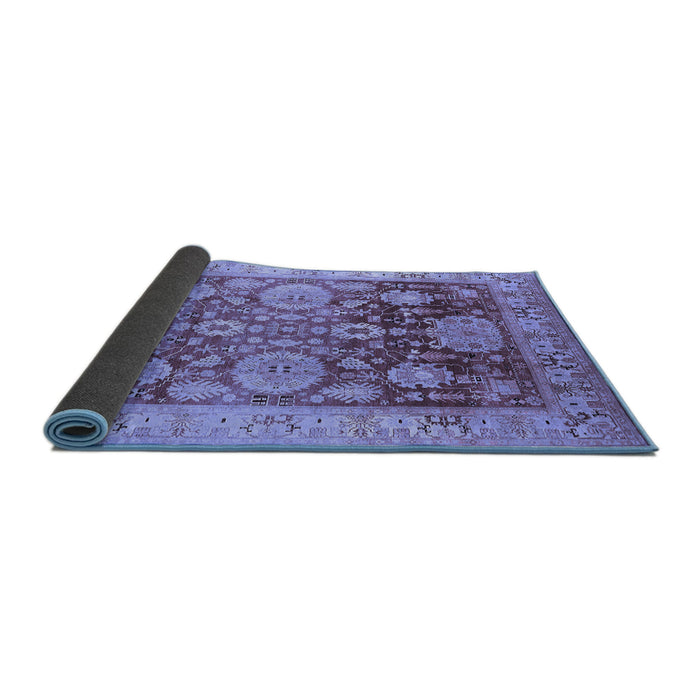 Sideview of Oriental Blue Traditional Rug, urb1058blu