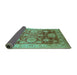 Sideview of Oriental Turquoise Traditional Rug, urb1058turq