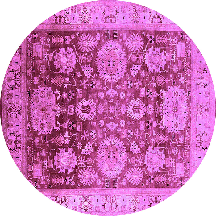 Round Machine Washable Oriental Purple Traditional Area Rugs, wshurb1058pur