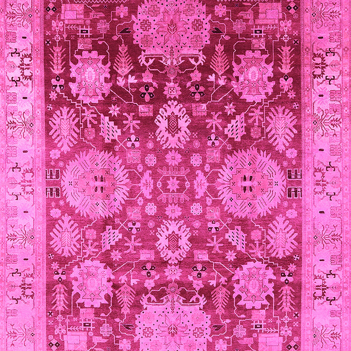 Machine Washable Oriental Pink Traditional Rug, wshurb1058pnk