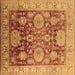Square Machine Washable Oriental Brown Traditional Rug, wshurb1058brn