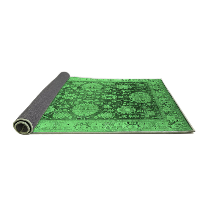 Sideview of Oriental Emerald Green Traditional Rug, urb1058emgrn