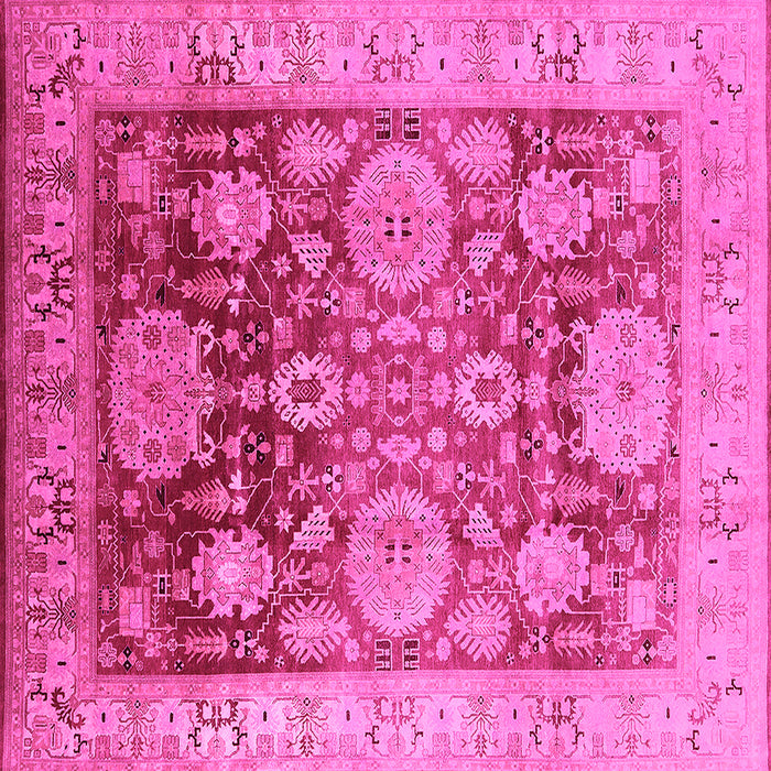 Square Oriental Pink Traditional Rug, urb1058pnk
