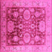 Square Oriental Pink Traditional Rug, urb1058pnk