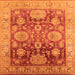 Square Oriental Orange Traditional Rug, urb1058org
