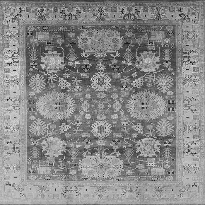 Square Machine Washable Oriental Gray Traditional Rug, wshurb1058gry