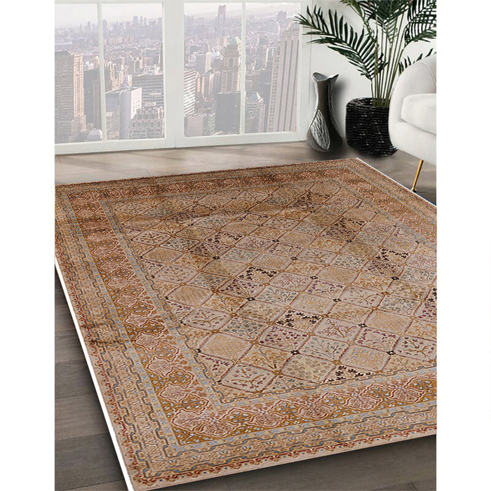 Machine Washable Industrial Modern Light Copper Gold Rug in a Family Room, wshurb1059